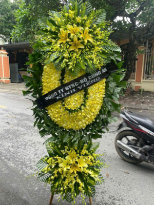 Vòng hoa tang lễ 2 tầng hoa lan