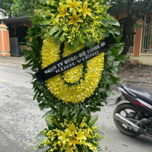 Vòng hoa tang lễ 2 tầng hoa lan